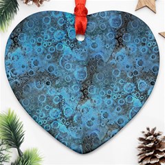 Abstract Surface Texture Background Heart Ornament (two Sides) by dflcprintsclothing