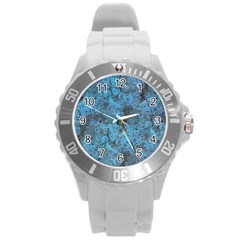 Abstract Surface Texture Background Round Plastic Sport Watch (l)