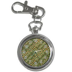 Colorful Stylized Botanic Motif Pattern Key Chain Watches