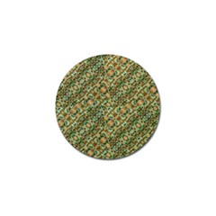 Colorful Stylized Botanic Motif Pattern Golf Ball Marker by dflcprintsclothing