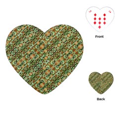 Colorful Stylized Botanic Motif Pattern Playing Cards Single Design (heart) by dflcprintsclothing