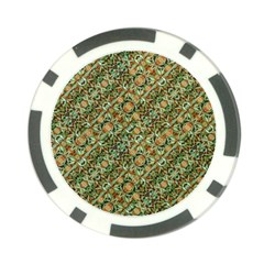 Colorful Stylized Botanic Motif Pattern Poker Chip Card Guard (10 Pack)