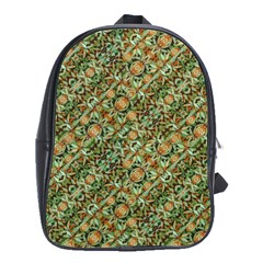 Colorful Stylized Botanic Motif Pattern School Bag (large) by dflcprintsclothing