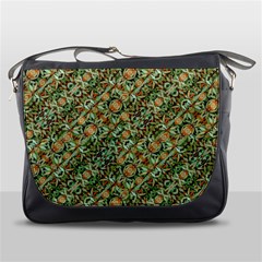 Colorful Stylized Botanic Motif Pattern Messenger Bag by dflcprintsclothing