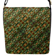 Colorful Stylized Botanic Motif Pattern Flap Closure Messenger Bag (s) by dflcprintsclothing