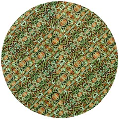 Colorful Stylized Botanic Motif Pattern Wooden Puzzle Round by dflcprintsclothing