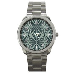 Abstract Pattern Geometric Backgrounds Sport Metal Watch by Eskimos