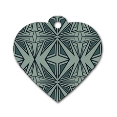 Abstract Pattern Geometric Backgrounds Dog Tag Heart (one Side) by Eskimos