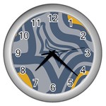 Abstract pattern geometric backgrounds Wall Clock (Silver) Front