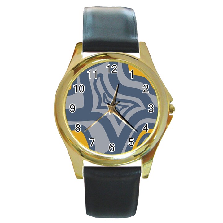 Abstract pattern geometric backgrounds Round Gold Metal Watch