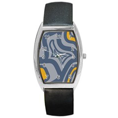 Abstract Pattern Geometric Backgrounds Barrel Style Metal Watch by Eskimos