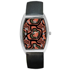 Abstract Pattern Geometric Backgrounds Barrel Style Metal Watch by Eskimos