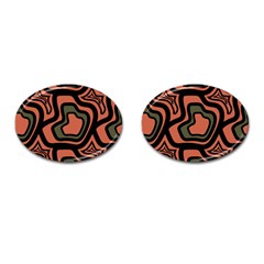 Abstract Pattern Geometric Backgrounds Cufflinks (oval) by Eskimos