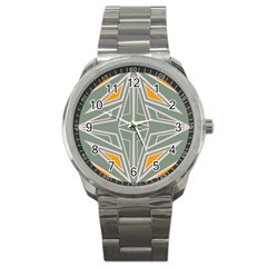 Abstract Pattern Geometric Backgrounds Sport Metal Watch by Eskimos