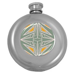 Abstract Pattern Geometric Backgrounds Round Hip Flask (5 Oz) by Eskimos