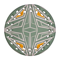 Abstract Pattern Geometric Backgrounds Round Filigree Ornament (two Sides)