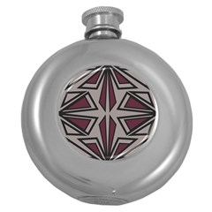 Abstract Pattern Geometric Backgrounds Round Hip Flask (5 Oz) by Eskimos