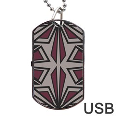 Abstract Pattern Geometric Backgrounds Dog Tag Usb Flash (one Side) by Eskimos