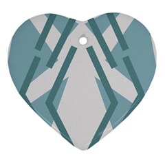 Abstract Pattern Geometric Backgrounds Heart Ornament (two Sides) by Eskimos