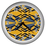 Abstract pattern geometric backgrounds Wall Clock (Silver) Front