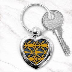 Abstract Pattern Geometric Backgrounds Key Chain (heart) by Eskimos