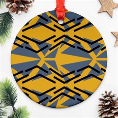 Abstract Pattern Geometric Backgrounds Round Ornament (two Sides) by Eskimos