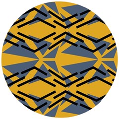 Abstract Pattern Geometric Backgrounds Wooden Puzzle Round by Eskimos