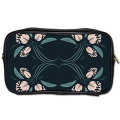 Folk Flowers Floral Art Print Flowers Abstract Art  Toiletries Bag (one Side) by Eskimos