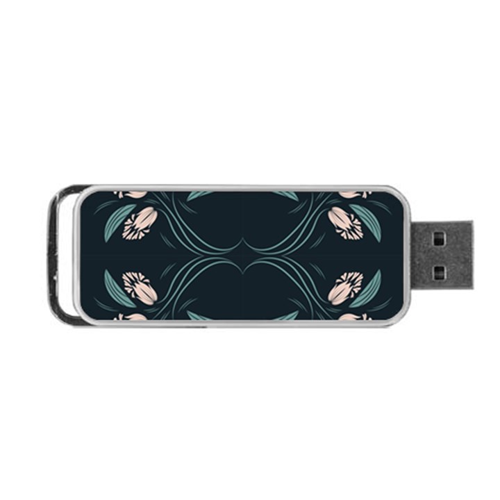 Folk flowers floral art print Flowers abstract art  Portable USB Flash (Two Sides)