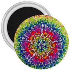 Rainbow Mushroom Mandala 3  Magnets by steampunkbabygirl