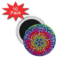 Rainbow Mushroom Mandala 1 75  Magnets (10 Pack)  by steampunkbabygirl