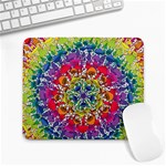 Rainbow Mushroom Mandala Large Mousepads Front