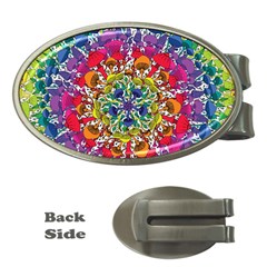 Rainbow Mushroom Mandala Money Clips (oval) 