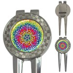 Rainbow Mushroom Mandala 3-in-1 Golf Divots Front