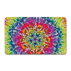 Rainbow Mushroom Mandala Magnet (rectangular) by steampunkbabygirl