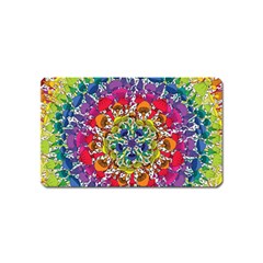 Rainbow Mushroom Mandala Magnet (name Card) by steampunkbabygirl