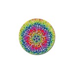 Rainbow Mushroom Mandala Golf Ball Marker Front