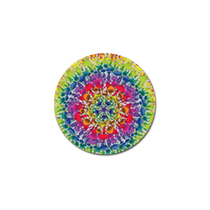 Rainbow Mushroom Mandala Golf Ball Marker