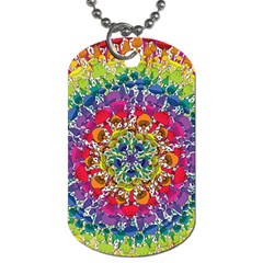 Rainbow Mushroom Mandala Dog Tag (two Sides)