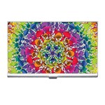 Rainbow Mushroom Mandala Business Card Holder Front