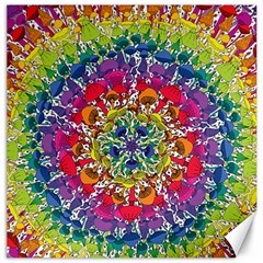 Rainbow Mushroom Mandala Canvas 12  X 12 