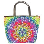 Rainbow Mushroom Mandala Bucket Bag Back