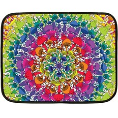 Rainbow Mushroom Mandala Fleece Blanket (mini) by steampunkbabygirl