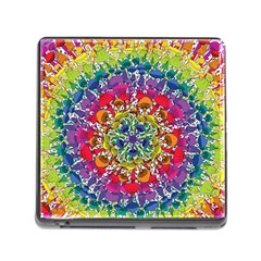 Rainbow Mushroom Mandala Memory Card Reader (square 5 Slot) by steampunkbabygirl