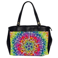 Rainbow Mushroom Mandala Oversize Office Handbag (2 Sides)