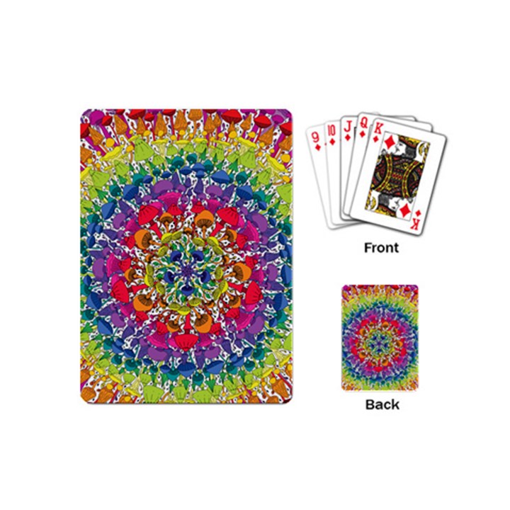 Rainbow Mushroom Mandala Playing Cards Single Design (Mini)