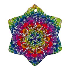 Rainbow Mushroom Mandala Snowflake Ornament (two Sides)