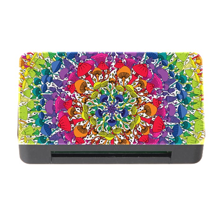 Rainbow Mushroom Mandala Memory Card Reader with CF