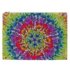 Rainbow Mushroom Mandala Cosmetic Bag (xxl)