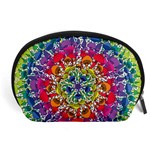 Rainbow Mushroom Mandala Accessory Pouch (Large) Front